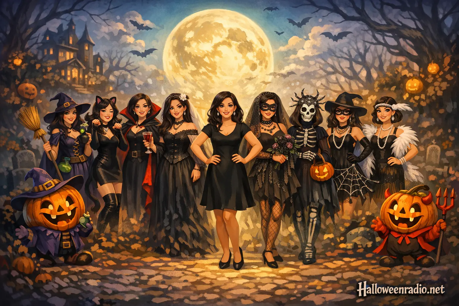How to turn a black dress into 10 different Halloween costumes